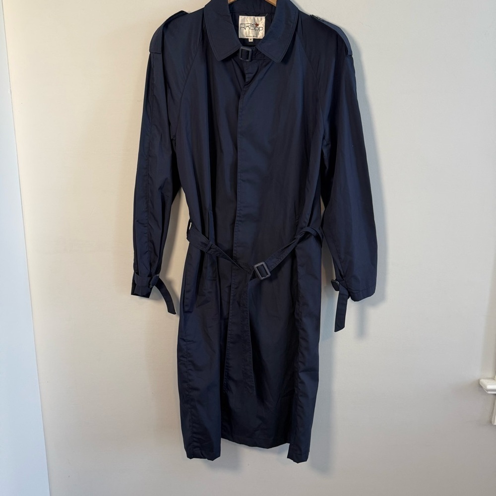 Fox Dark Blue Spring Belted Trench Coat, Size M, Great Condition